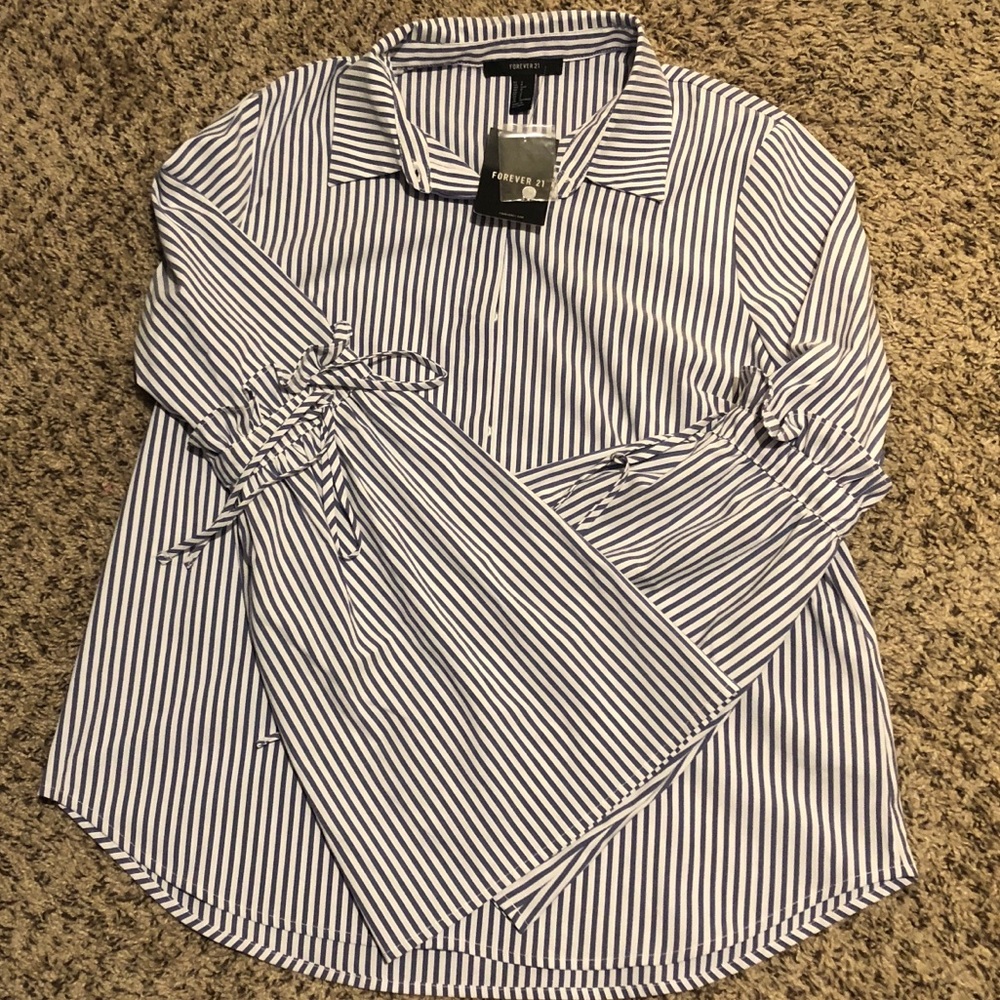 Forever 21 Woven Striped Shirt